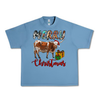 Pebble Blue Texas Longhorn Merry Christmas Urban Heavy Tee - RanaPortraitStore