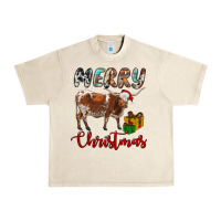 Sandshell Texas Longhorn Merry Christmas Urban Heavy Tee - RanaPortraitStore