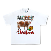 White Texas Longhorn Merry Christmas Urban Heavy Tee - RanaPortraitStore