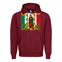 Burgundy our lady of guadalupe Zipper Hoodie - JahusDesignShop