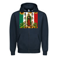 Navy our lady of guadalupe Zipper Hoodie - JahusDesignShop