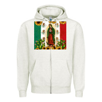Oatmeal Heather our lady of guadalupe Zipper Hoodie - JahusDesignShop