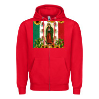 Red our lady of guadalupe Zipper Hoodie - JahusDesignShop