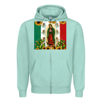 Seafoam our lady of guadalupe Zipper Hoodie - JahusDesignShop