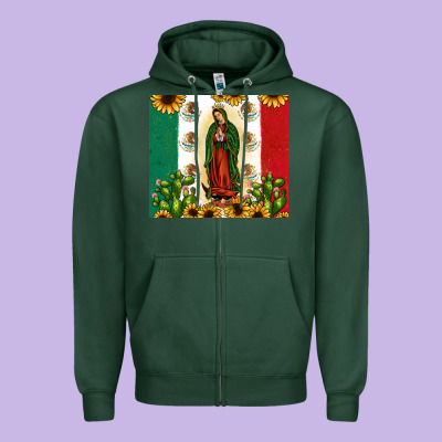 Our Lady Of Guadalupe Zipper Hoodie Designed By Jahusdesignshop