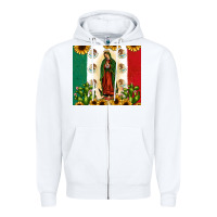 White our lady of guadalupe Zipper Hoodie - JahusDesignShop