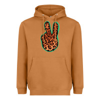 Meerkat Orange Leopard Peace Sign Heavyweight Hoodie - Jasminsmagicworld