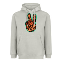 Moon Dust Orange Leopard Peace Sign Heavyweight Hoodie - Jasminsmagicworld