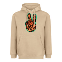 Mushroom Orange Leopard Peace Sign Heavyweight Hoodie - Jasminsmagicworld