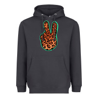 Smoke Orange Leopard Peace Sign Heavyweight Hoodie - Jasminsmagicworld