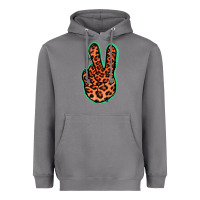 Storm Orange Leopard Peace Sign Heavyweight Hoodie - Jasminsmagicworld