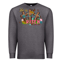 Charcoal Heather he is risen Premium Sweatshirt - MaliasSmallBusiness