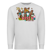 Dove Grey he is risen Premium Sweatshirt - MaliasSmallBusiness