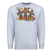 Heather Grey he is risen Premium Sweatshirt - MaliasSmallBusiness