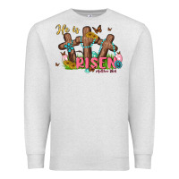 Oatmeal Heather he is risen Premium Sweatshirt - MaliasSmallBusiness