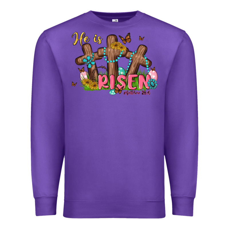 He Is Risen Premium Sweatshirt by MaliasSmallBusiness | Teevron