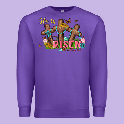 He Is Risen Premium Sweatshirt Designed By Maliassmallbusiness