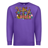 Purple he is risen Premium Sweatshirt - MaliasSmallBusiness