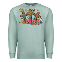 Seafoam he is risen Premium Sweatshirt - MaliasSmallBusiness