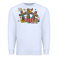 White he is risen Premium Sweatshirt - MaliasSmallBusiness