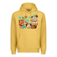 Antique Gold dog coffee cups with  food container bbs Premium Hoodie - BundleAndBundleShop