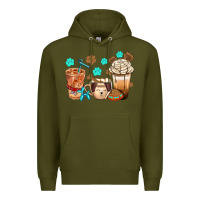 Army Green dog coffee cups with  food container bbs Premium Hoodie - BundleAndBundleShop