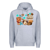 Heather Grey dog coffee cups with  food container bbs Premium Hoodie - BundleAndBundleShop