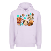 Lilac dog coffee cups with  food container bbs Premium Hoodie - BundleAndBundleShop