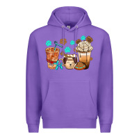 Purple dog coffee cups with  food container bbs Premium Hoodie - BundleAndBundleShop
