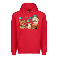Red dog coffee cups with  food container bbs Premium Hoodie - BundleAndBundleShop