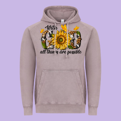 With God All Things Are Possible Vintage Hoodie Designed By Texasbilliewilder