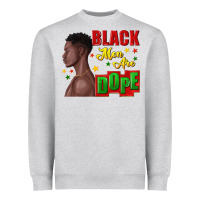 Heather Grey black men are dope black man Heavyweight Sweatshirt - texasbilliewilder