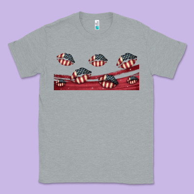 American Flag Lips 16oz Libbey Cup Classic Tee Designed By Hra Design Shop