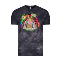 Cloud Black easter rabbit rainbow Vintage Tee - BarkalooDesign