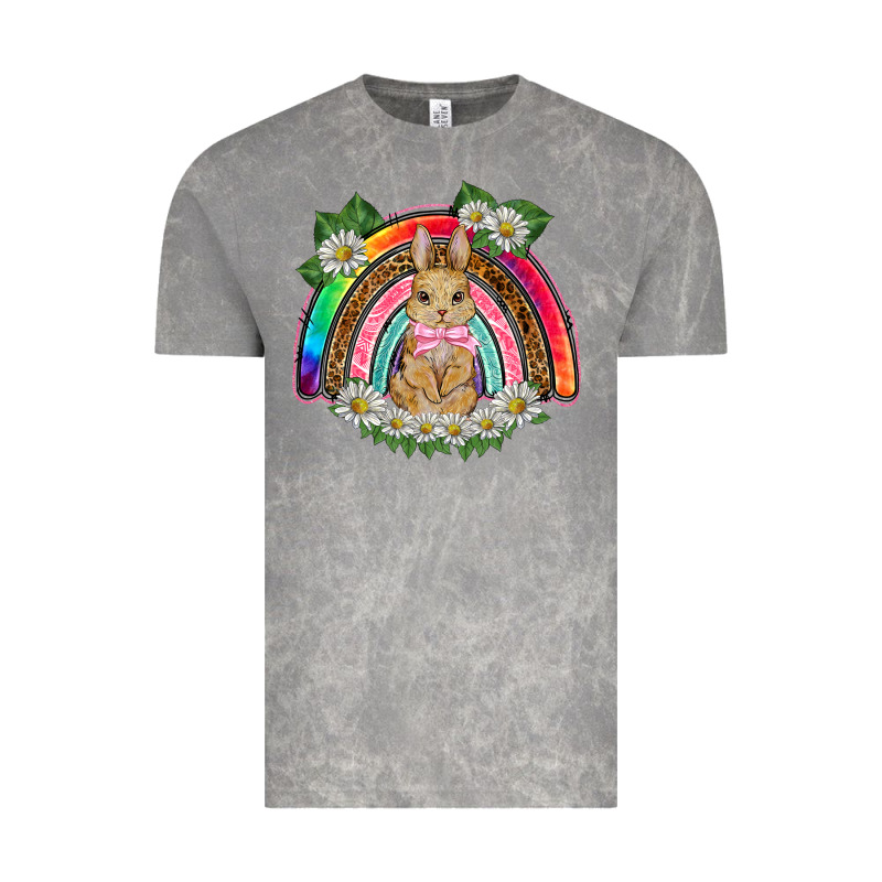 Easter Rabbit Rainbow Vintage Tee by BarkalooDesign | Teevron