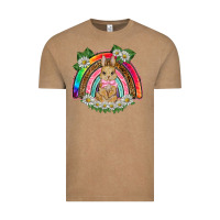 Vintage Coffee easter rabbit rainbow Vintage Tee - BarkalooDesign