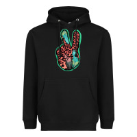 Black Feather Pink Leopard Peace Sign Heavyweight Hoodie - Jasminsmagicworld