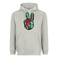 Moon Dust Feather Pink Leopard Peace Sign Heavyweight Hoodie - Jasminsmagicworld
