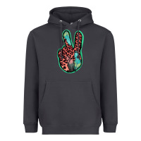Smoke Feather Pink Leopard Peace Sign Heavyweight Hoodie - Jasminsmagicworld
