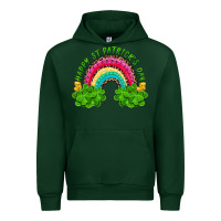 Forest Green happy st patricks day rainbow and shamrock Urban Hoodie - RanaPortraitStore