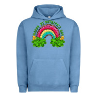 Pigment Pebble Blue happy st patricks day rainbow and shamrock Urban Hoodie - RanaPortraitStore