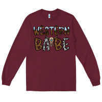 Burgundy western babe Long Sleeve Tee - CowhideDigitalArt