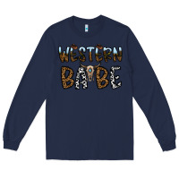 Navy western babe Long Sleeve Tee - CowhideDigitalArt