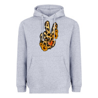 Heather Grey Leopard Sunflower Peace Sign Heavyweight Hoodie - Jasminsmagicworld