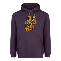Plum Leopard Sunflower Peace Sign Heavyweight Hoodie - Jasminsmagicworld