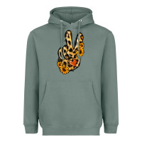 Sage Leopard Sunflower Peace Sign Heavyweight Hoodie - Jasminsmagicworld