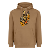 Toasted Coconut Leopard Sunflower Peace Sign Heavyweight Hoodie - Jasminsmagicworld