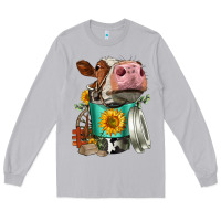 Moon Dust Simmental Cow Coffee Cup Long Sleeve Tee - FaDigitalArtStudio