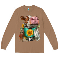 Toasted Coconut Simmental Cow Coffee Cup Long Sleeve Tee - FaDigitalArtStudio