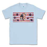 Dusty Blue patriotic native american headdress 16oz libbey cup Classic Tee - HRA Design Shop